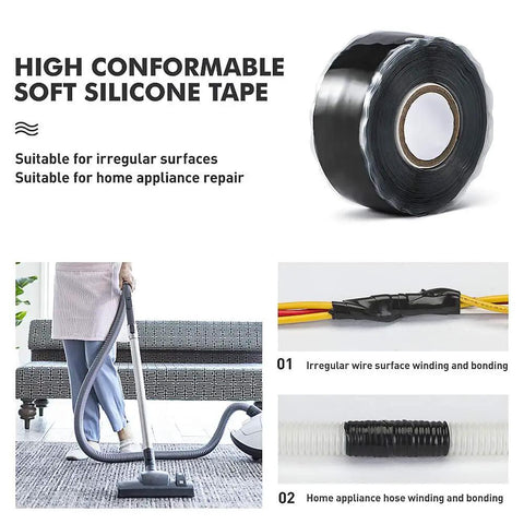 Self Fusing Silicone Tape 1 Inch Wide 15 Feet Long For Weatherproof Emergency Pipeline Repair Cable Bandage And Tool Fixing