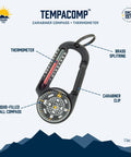 Ball Compass And Thermometer Carabiner For Hiking And Camping Clip On Grab And Go Gear For Backpacks Parkas Or Jackets Easy Read Navigation Ball With Direction Of Travel Lightweight Outdoorsy Gear For Trekking Camping And Adventures
