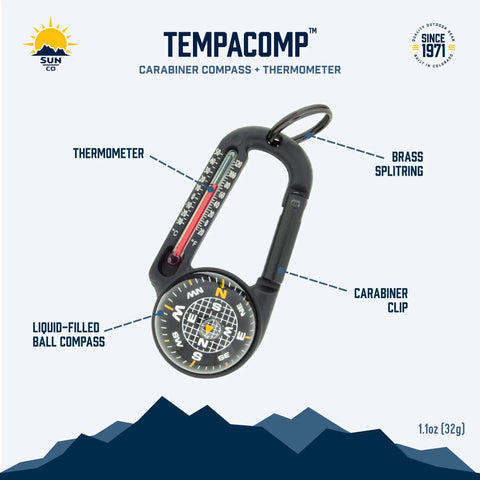 Ball Compass And Thermometer Carabiner For Hiking And Camping Clip On Grab And Go Gear For Backpacks Parkas Or Jackets Easy Read Navigation Ball With Direction Of Travel Lightweight Outdoorsy Gear For Trekking Camping And Adventures