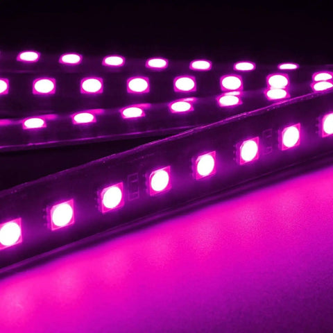Under Dash Car LED Strip Light Kit 4 Pack 48 LEDs Waterproof Interior Neon Accent Strip For Cars DC 12V Pink Mood Lighting
