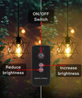 Solar Pendant Lights For Outdoor Spaces, Automatic Solar Powered Hanging Chandeliers with remote control and brightness adjustment