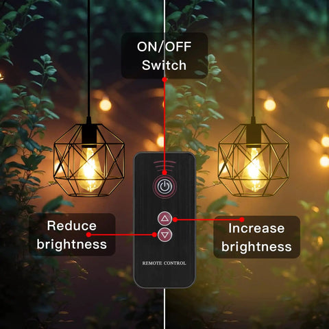 Solar Pendant Lights For Outdoor Spaces, Automatic Solar Powered Hanging Chandeliers with remote control and brightness adjustment