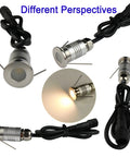 LED Mini In-Ground Well Lights Finger Size 1W 12V DC 120 Degree Wide Beam IP67 Waterproof Recessed Marker Light for Outdoor