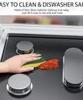 2 Pack Large Stove Burner Covers Cuttable 31x17.7 Inches, Heavy Duty Nonstick Teflon Oven Liners Mat being wiped clean