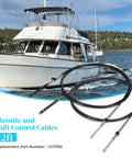Two 12 Foot Gen1 Boat Throttle And Shift Cables Set For 600A Outboard Control Replacement Dual Cable Kit For Smooth Shifts And Quick Throttle Response Built Tough Marine Grade. 12ft marine cables on boat