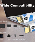 Flat 25 Foot HDMI Cable 4K 2.0 18Gbps Ultra Slim Flat Cable For Blu Ray Players And Streaming Devices With Ethernet ARC 4K 2160P 3D 1080P Backwards Compatible With HDMI 1.4 1.3 1.2 PS3 PS4 Xbox 360 connected to laptop