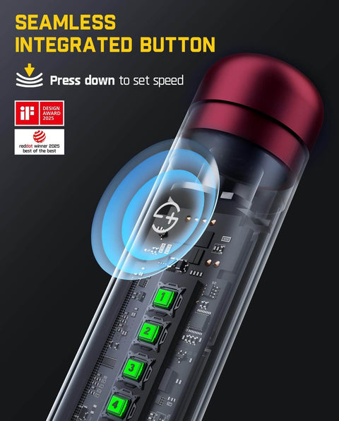 F2 Master Mini Cordless Rotary Tool Kit With 25,000 RPM Brushless Hollow Cup Motor And NeoPulse Power, seamless integrated button