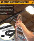 8Ft Garage Door Opener Rail Extension Kit With Replacement Belt for Whisper Drive Plus being installed on ceiling rail