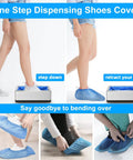Automatic Shoe Cover Dispenser With 200 Disposable Non Slip Covers Hands Free Pedal Operated No Bending No Electricity Needed Silver