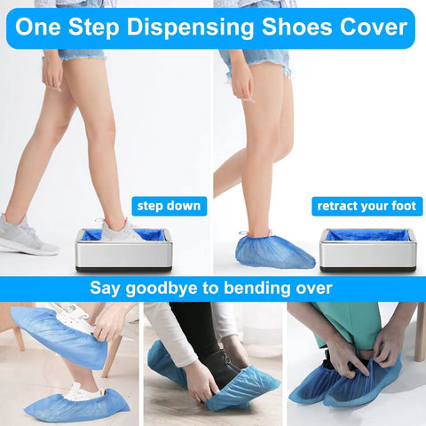 Automatic Shoe Cover Dispenser With 200 Disposable Non Slip Covers Hands Free Pedal Operated No Bending No Electricity Needed Silver