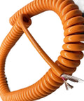 Heavy Duty Spring Power Cord 3 Core 17Awg Telescopic Extension Cable Oil Resistant Polyurethane Jacket coiled orange wire.