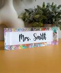 Customizable Teacher Desk Name Plate In 12 Designs And 9 Fonts, Available In 2 Sizes, Acrylic Office Name Plate Gift For Teachers