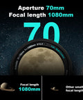 Portable 70mm Catadioptric Telescope For Adults With Pro Tripod And Phone Adapter focal length comparison image