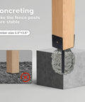 Heavy Duty Concrete Fence Post Base 4x4 Inches Four Pack, Steel Post Anchor Holder For Pergolas in concrete illustration