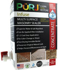 Dry As A Bone Masonry Sealer Concentrate Makes Three Gallons Of Heavy Duty Water Repellent For Concrete Driveways Pavers And Natural Stone, 1 QT packaging.