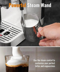 Pro 20 Bar Espresso Machine With Milk Frother And Touchscreen steaming milk for cappuccinos and lattes