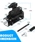 Heavy Duty Square Rail Trolley Assembly For Hassle Free Garage Door Opener Replacement Compatible With Chamberlain Craftsman And LiftMaster Systems dimensions detailed view with measurements.