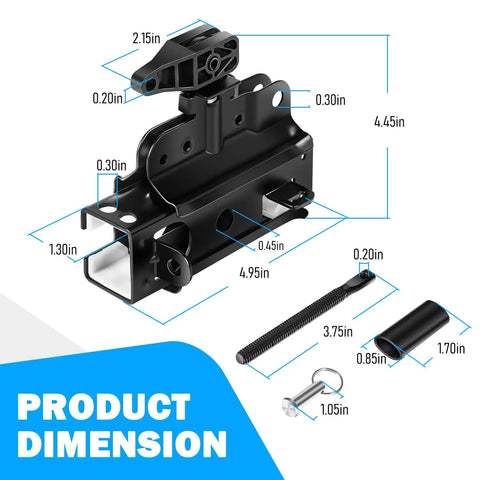 Heavy Duty Square Rail Trolley Assembly For Hassle Free Garage Door Opener Replacement Compatible With Chamberlain Craftsman And LiftMaster Systems dimensions detailed view with measurements.