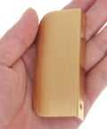 Concealed Zinc Alloy Cabinet Pull Handle Set 80mm Long Arc Edge With Brushed Gold Finish 10 Pack No Drill Install