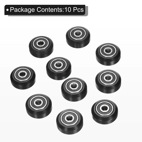 10 Pack POM Roller Wheels For 3D Printer Gantry And V Slot Tracks Dope High Speed Pulley Wheels With 625-2RS Double Shield Bearings Low Noise Durable Black CNC Upgrade, 24mm