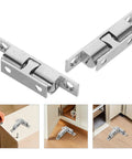 Healeep 10PCS Copper Door Catch With Silent Close Function For Kitchen Cabinets, Sturdy Snap Latch showing installation on cabinets.