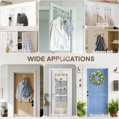 Heavy Duty Over The Door Hooks 2 Pack White Z Shape Coat Hat And Bag Hangers Zero Hassle Installation Holds Like Crazy Fits Thicker Doors Real Space Saving Upgrade For Any Room In Your House