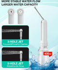 Rechargeable Portable Bidet Toilet Aid Wiper Tool Set 400ml Travel Bidet with 3 and 5-hole jet attachments shown