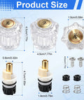Upgrade Your Sink Game With This Killer Two Pack Clear Acrylic Faucet Handles And Rp25513 Cartridge Stem Repair Kit Featuring Sturdy Brass Valve Stems Built To Last While You Keep Things Fresh And Crisp Without The Mess Or Hassle Of Replacing Everything., clear faucet handle and cartridge kit with 4.5 cm handle size and brass stem parts