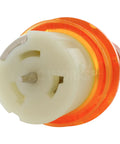 Close-up of CS6364 connector of L14-30P to CS6364 50A Locking Plug Transfer Adapter With 10ft SOOW Cable, Heavy Duty Power Cord