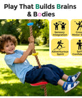 Child on Kid Friendly Tree Swing Set For Backyard 330 Lb Capacity Adjustable Climbing Rope Platforms And Disc Swing Seat