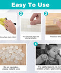 Instructions for Thirty Two Piece Clear Rubber Bumpers Super Sticky Self Adhesive Pad application and safety guidelines.
