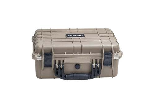 All Weather Waterproof Hard Case With Customizable Foam Insert For Drones, Cameras And Gear, Fits Pistols, IP67 Sealed, Rugged Desert Tan