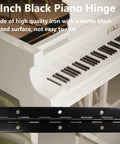 Dead Nuts Reliable 4 Pack 6 Inch Matte Black Piano Hinges Heavy Duty Continuous Folding Hardware For Cabinet Doors Pianos Mailboxes And Craft Boxes With Sweet Mounting Screws Included on a piano.