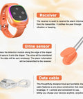 Wireless Bedwetting Alarm for Kids and Teens, Stop Bedwetting Fast With Easy Clip Transmitter, Ultra Sensitive Moisture Sensor, Bedside Receiver, Pediatric Overnight Training Aid for Boys and Girls, orange receiver and sensor set with USB cable