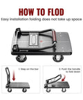 Upgraded Foldable Push Cart Dolly With 660 Lb Capacity Heavy Duty Moving Platform Hand Truck details and folding instructions