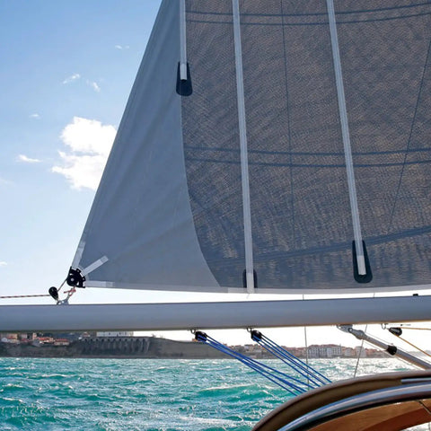 Sailboat rigging with 50mm 316 Stainless Steel Pulley Wheel Swivel Block for Marine Lifting, 360 Degree Rotating Single Wheel With Wire Rope Towing, Beefy Heavy Duty Mechanical Crane Pulley for Boats and Ships.