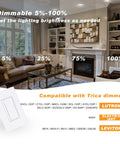 Living room with dimmable lighting effects from 12 Pack 5 Inch Ultra Thin LED Square Can Light Retrofit With Junction Box Bangin Brightness 850 Lumens CRI85 Dimmable From 5 To 100 Percent Five CCT Options 2700K 3000K 3500K 4000K 5000K ETL Listed.