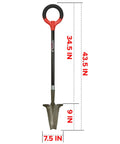 Compact Perennial Garden Shovel With Serrated Blade For Precise Digging And Root Cutting Fiberglass Handle Pro Grade Heavy Duty Steel Spade Red