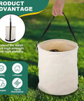 Beefed Up Heavy Duty Canvas Tool Tote Bag With Reinforced Bottom And Multiple Pockets For Contractor Gear Transport Round Canvas Tool Bucket Durable Work Organizer With Adjustable Shoulder Strap And Utility Hooks For Hands Free Mobility, white canvas bucket with strap
