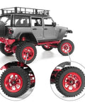 Heavy Duty 12mm Wheel Hex Hub Adapter With Brake Disc, Metal Upgrade Part for 1/12 Scale RC On Road Cars, red wheel close-up
