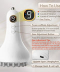 4 In 1 Lymphatic Drainage Massager For Whole Body With Microcurrent Red Light Heat And Vibration Anti Cellulite Fascia Tool showing controls and instructions.