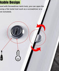 Close-up of lockable design for Paintable Lockable Access Panel For Drywall 7X12 Inch Beefy Metal Wall Hole Cover.
