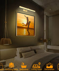 Rechargeable Picture Light With Remote And Timer For Wall Photo Frames 17 Inch LED Display Lamp above artwork in bedroom