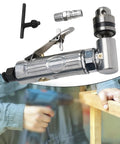 Heavy Duty Pneumatic Right Angle Die Grinder 15000 RPM Air Powered with drill adapter for precise work in tight spaces.
