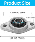 Four Pack 0.31 Inch 8mm Pillow Block Bearing Flange Bearing Self Aligning Mount For Machinery Aluminum Alloy KFL08 Replacement