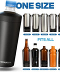 Keep Your Cans Ice Cold Straight Up With This Universal Insulated Can Cooler Sleeve That Fits 12 To 24 Oz Drinks Featuring Love Sparks Graphics For Ultimate Weekend Vibes And Tailgate Ready Setup, showcasing various drink sizes.