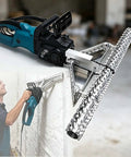 Rock Solid 1800W Foam Cutting Planer 27.5 Inch Insulation Trimmer on wall for foam removal and surface prep.