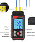 Go-To Dual Channel Digital K Type Thermocouple Thermometer With 2 HVAC Clamps And 2 Probes, Wide -328 To 2500 F Range, LED Backlight, Adjustable Compensation, Handy HVAC Lab Tool For Quick Readouts. dual-channel thermometer with LCD display and probe cover