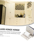 POPETPOP glass door hinge for wine cabinets; stainless steel hinge with screws