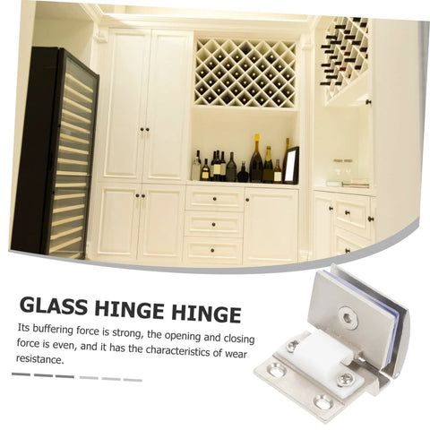POPETPOP glass door hinge for wine cabinets; stainless steel hinge with screws